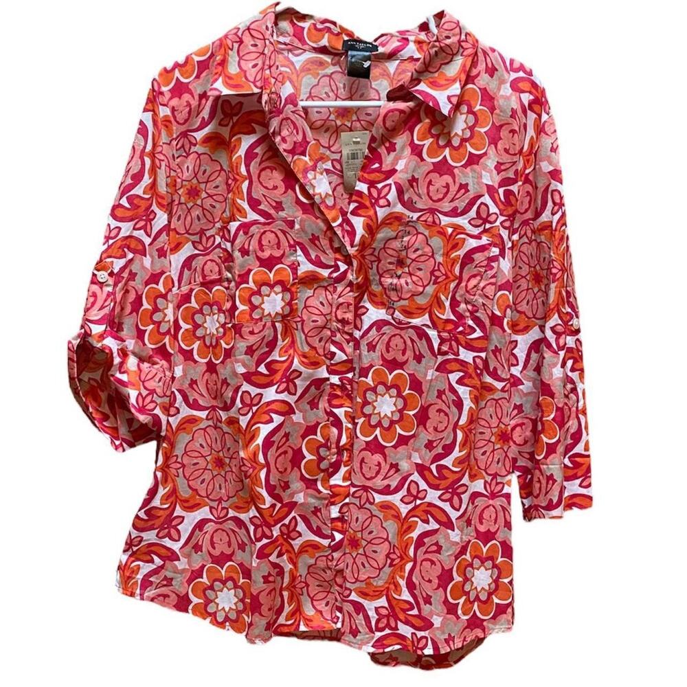brand new ann taylor floral button up